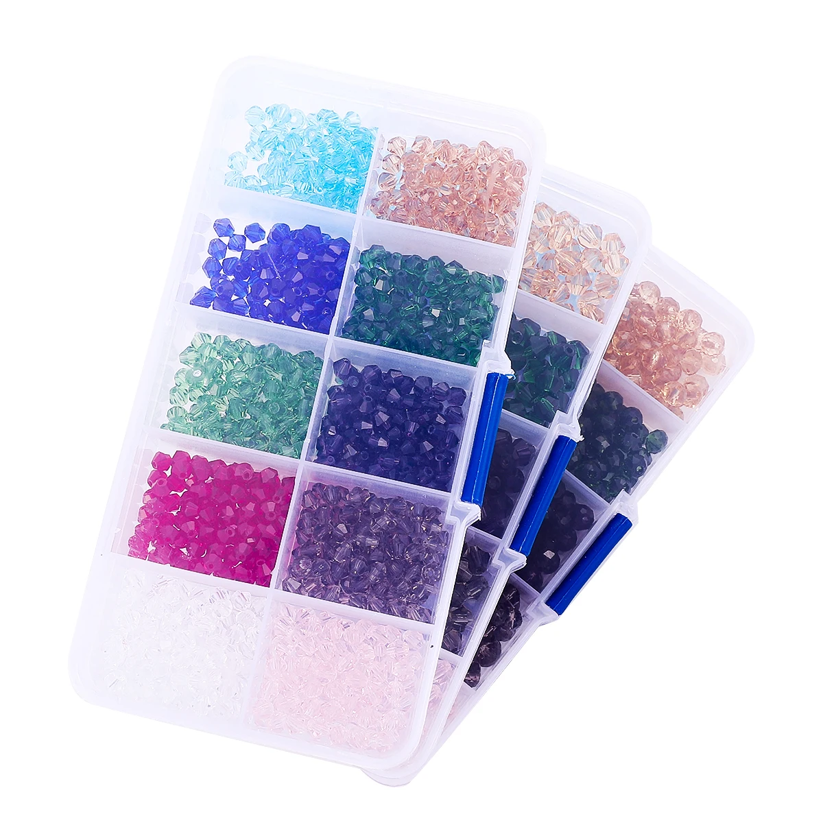 10 Colors Glass Beads Kit 4/6/8/10mm Faceted Wheel/Round/Bicone Loose Beads For DIY Bracelet Necklace Jewelry Making Accessories