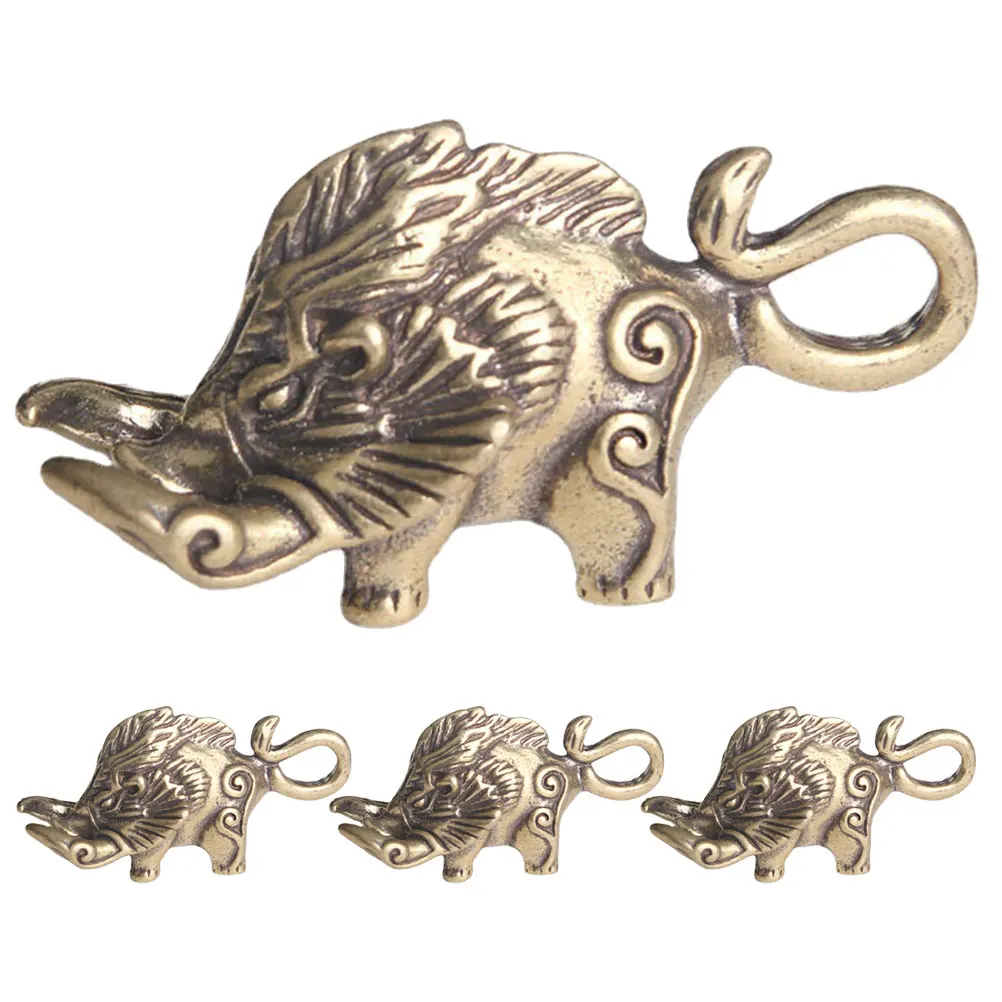 

4 Pcs Decorative Keychain Ornament Pendant Charms for Jewelry Making Earrings Brass
