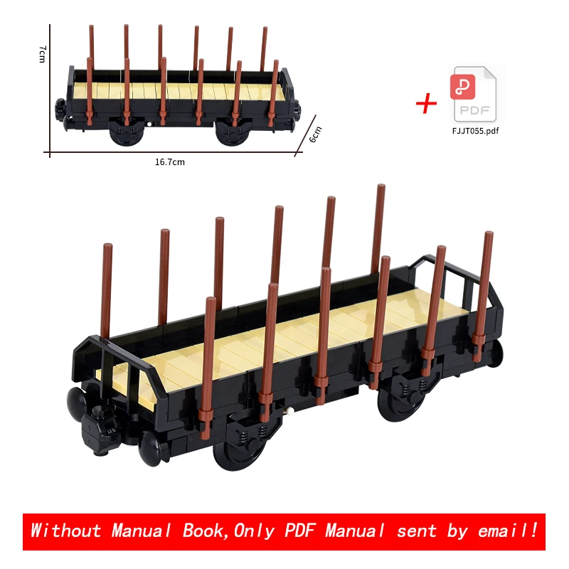 

MOC City Creative Idea Train Base Wood Transport Train Carriage Building Block Bricks Kids DIY High-tech Creative Toys