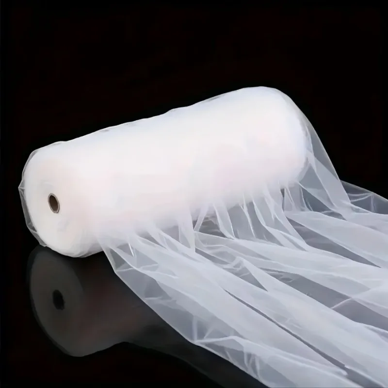 50 Meter Hochzeitsdekoration Tüllrolle Kristall-Organza Transparenter Stoff für Geburtstagsfeier-Hintergrund Hochzeitsstuhl-Bänder Deko-Garn – Detail 15