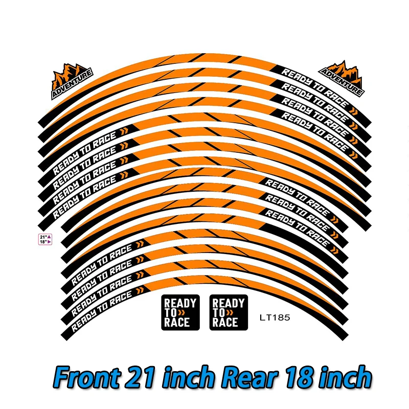 反射型モーターサイクルホイールステッカー,クロス効果,21'',19 '',18''',17'',ktm 1290,スーパーアドベンチャー,adv990,1190,790