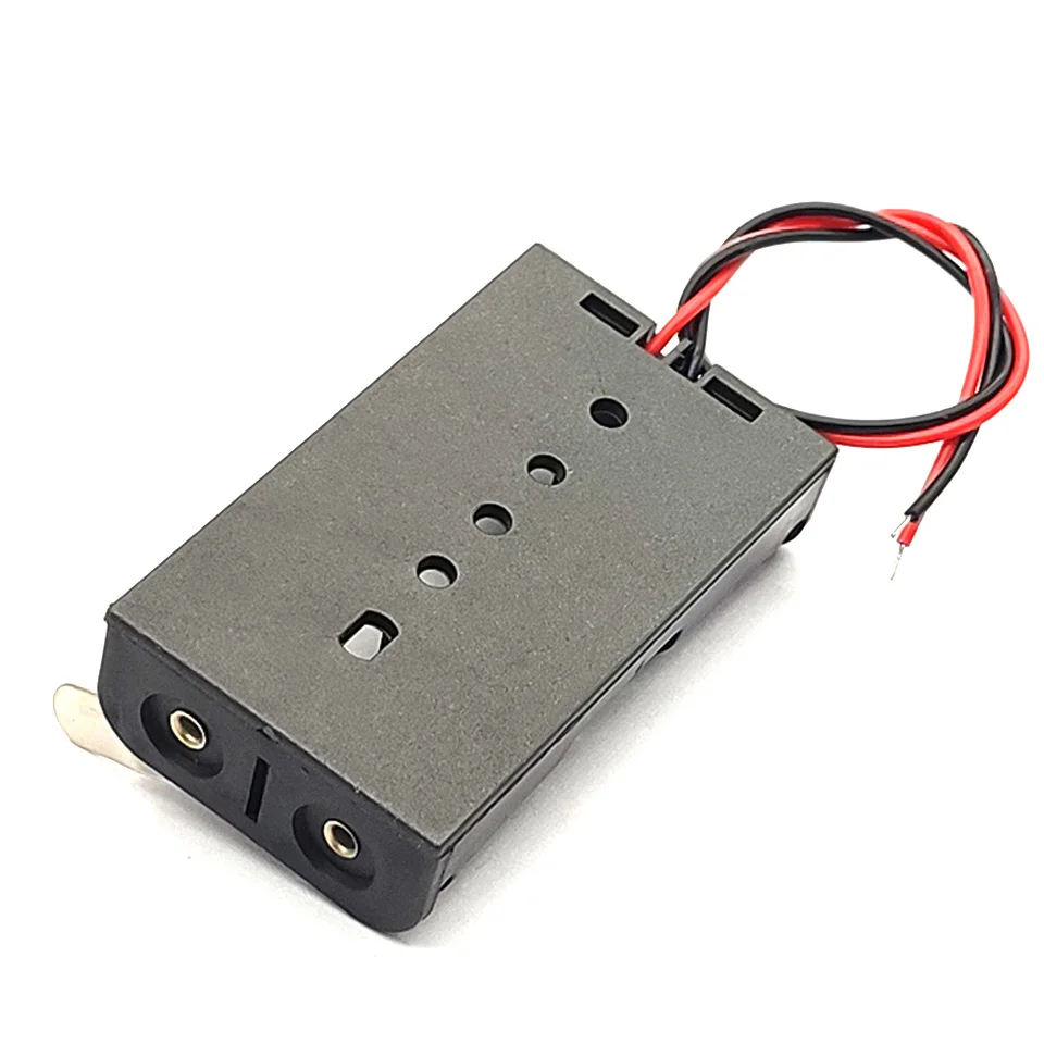 2X1.5V AA Pin Nhựa AA Hộp Lưu Trữ Đen Với Tấm Kim Loại Robot Thí Nghiệm DIY
