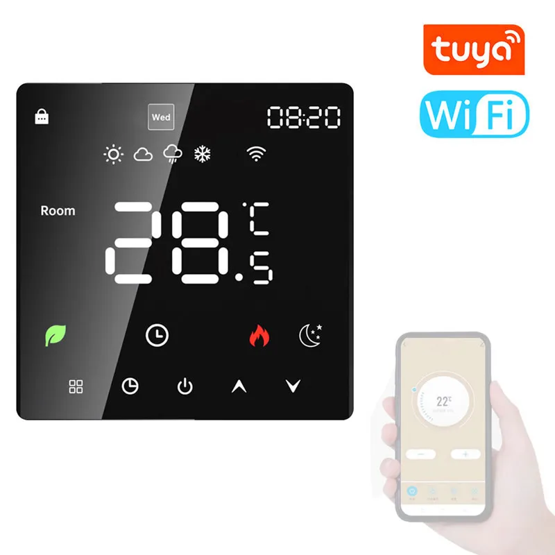 AC95~240V Smart MK6H Tuya WiFi Digital Thermostat 16A Temperature Controller for Electric Floor Heating 1PC