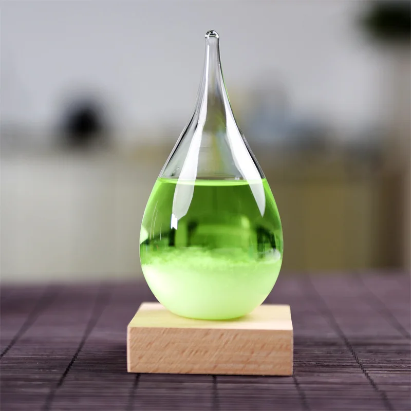 Crystal Transparent Storm Glass Bottle Barometer Bottles Weather Forecast Stylish Desktop Water Drop Weather Station Gift Decor