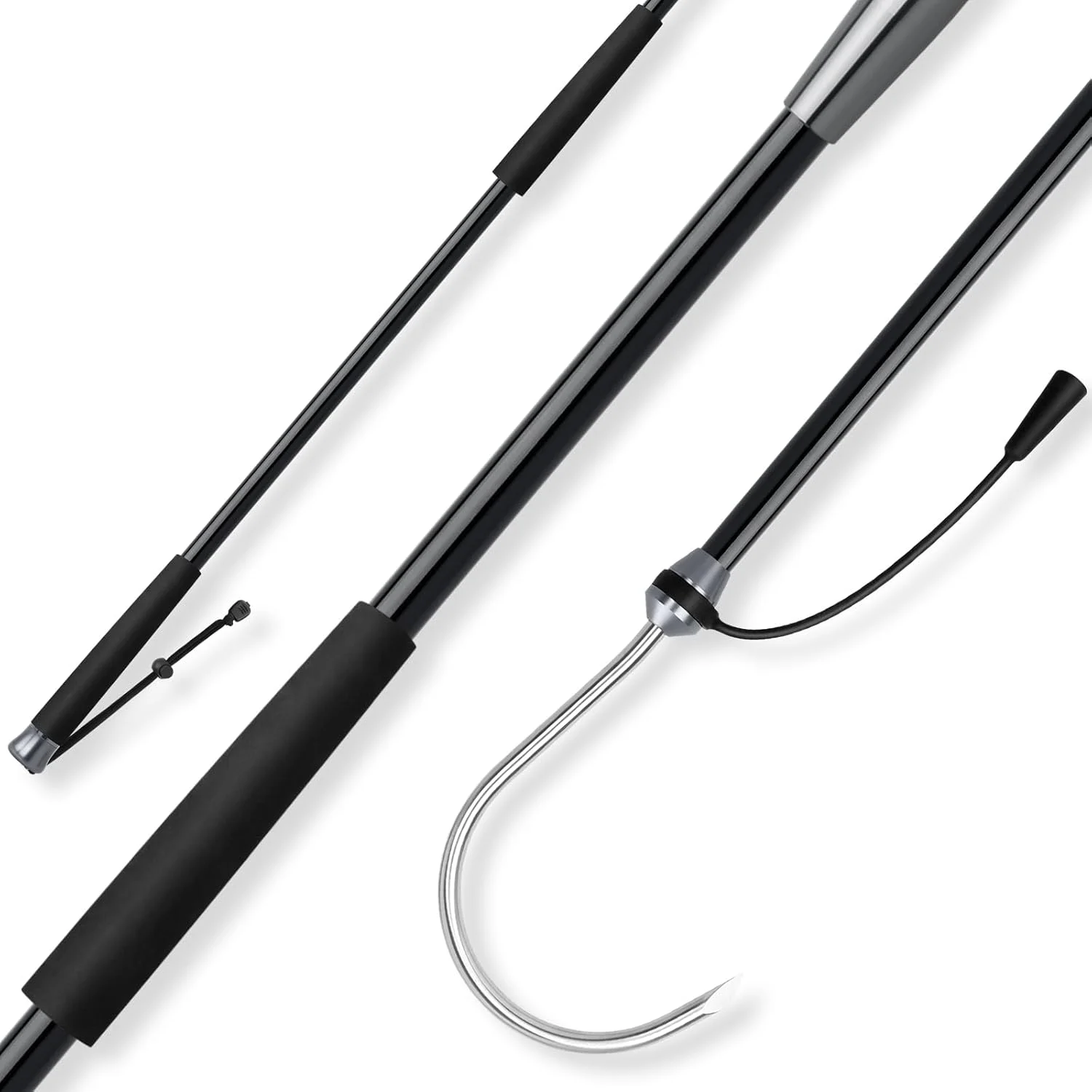 SANLIKE Fishing Gaff Saltwater Portable Fish Gaff with S316 Stainless Steel Fishing Hook Carbon Fiber Fishing Gaff Non-Slip Grip