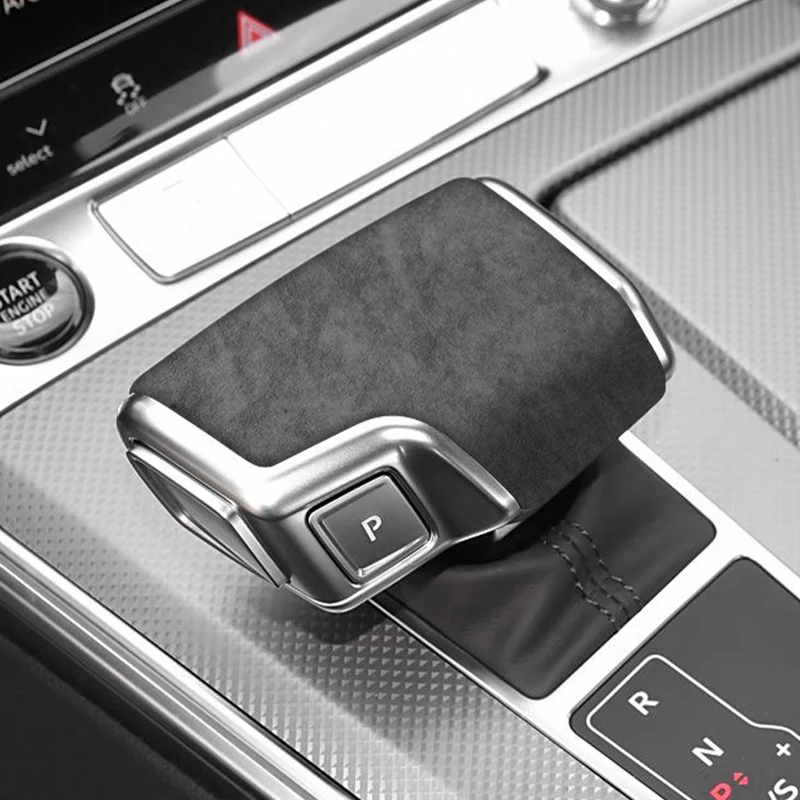 For Audi A6 A7 C8 (2019-2025) Sport Gear Shift Knob Cover Boot Trim Sticker Made of Alcantara Car Interior Tuning Accessories view 6