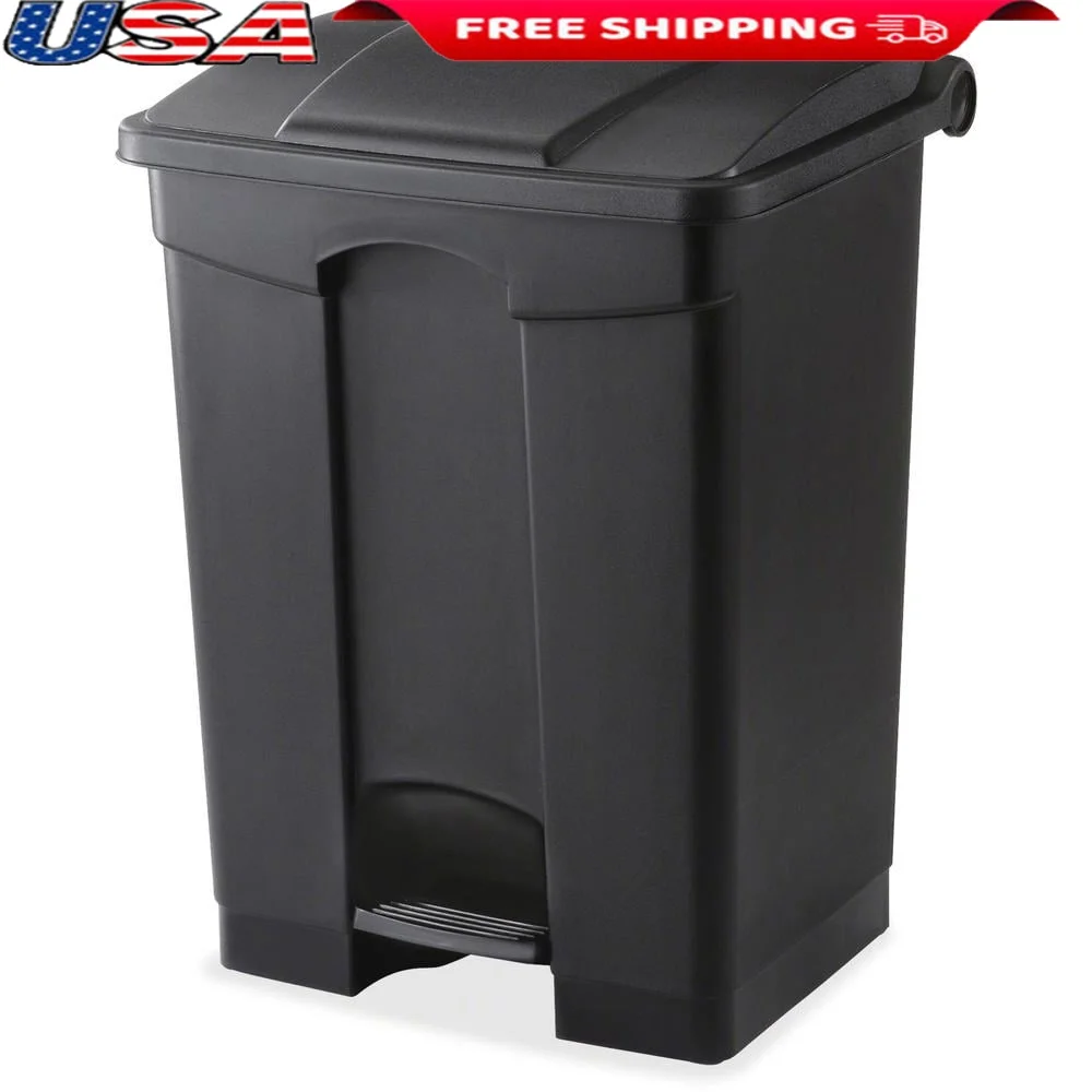 

Large Capacity Plastic Step-On Waste Bin Durable Garbage Can Indoor Outdoor High Traffic Areas Concealed Lid Easy Access 17