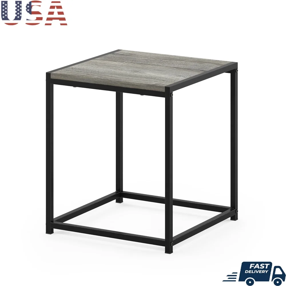 

Modern Living End Table French Oak Grey Simple Stylish Design High Quality Particle Board Metal Indoor Furniture Easy Assembly
