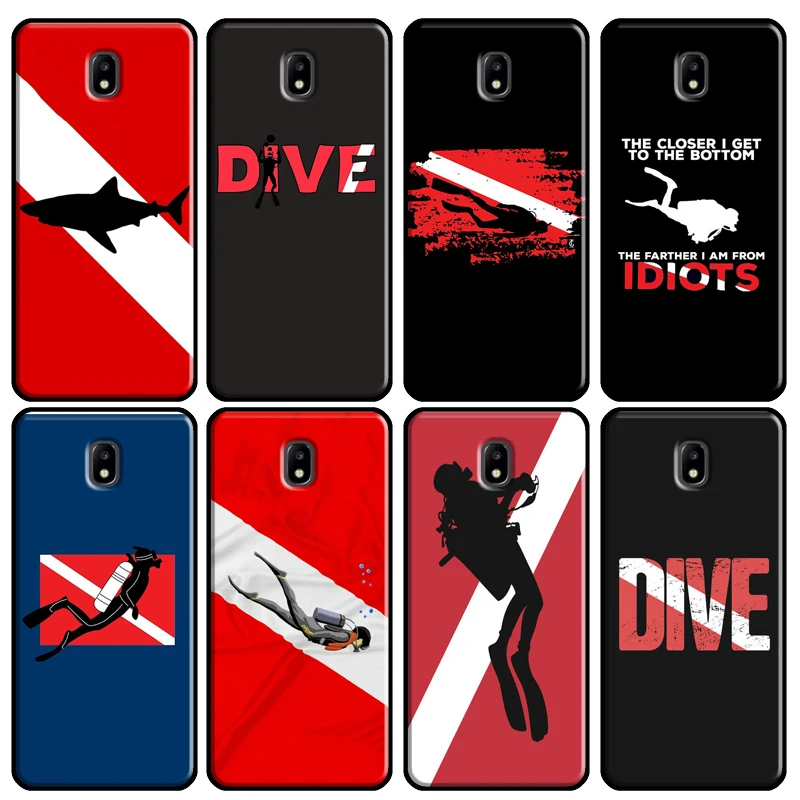 Dive Scuba Diver Shark Diving For Samsung Galaxy J5 J3 J7 2017 J1 A3 A5 2016 A8 A6 J4 J6 Plus J2 Core 2018 Phone Case