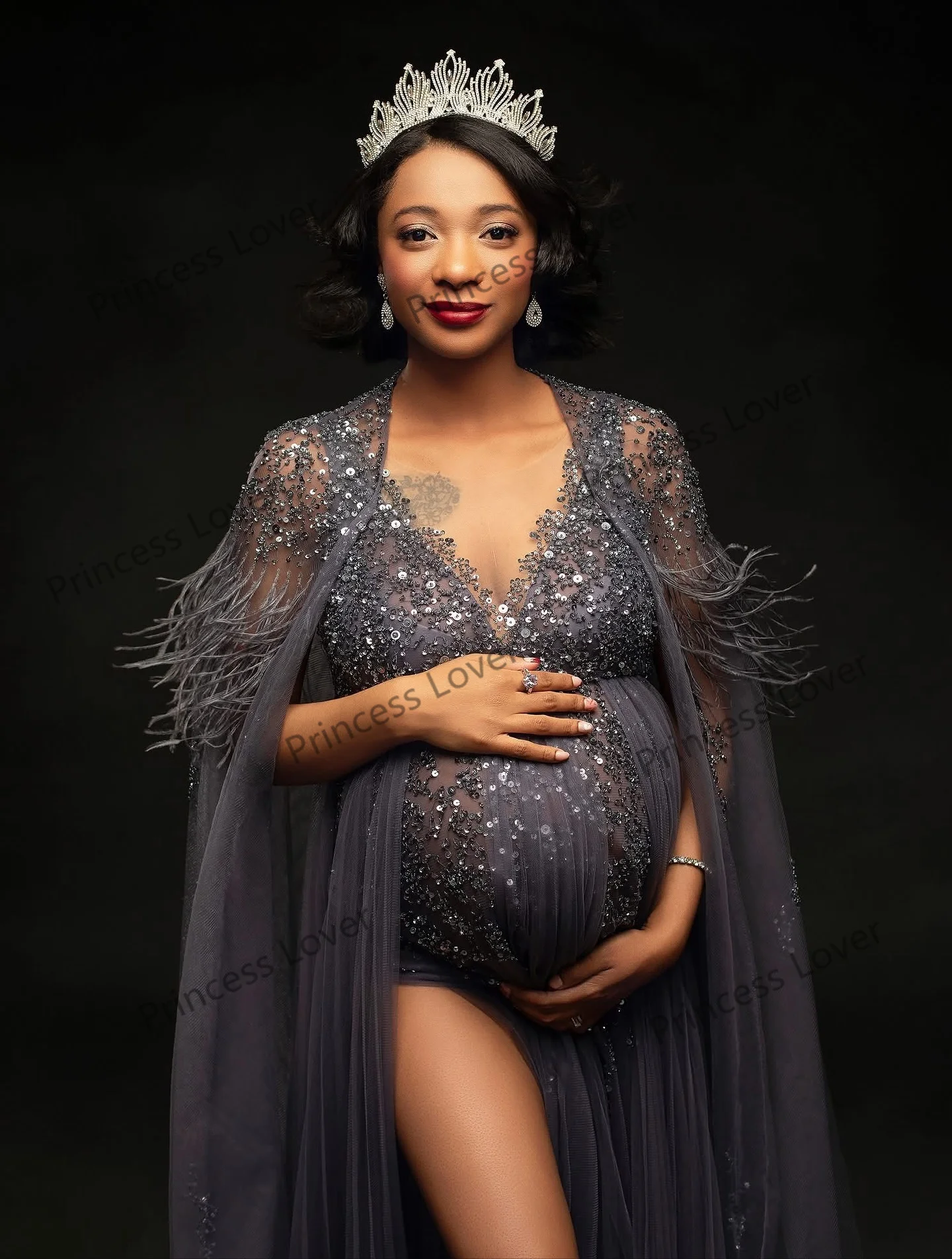 2 قطعة فساتين لحضور الحفلات الموسيقية الفاخرة الترتر مطرز فستان حمل مخصص الريش التفاف رائعة فيستدو دي نوفيا التصوير الدعائم