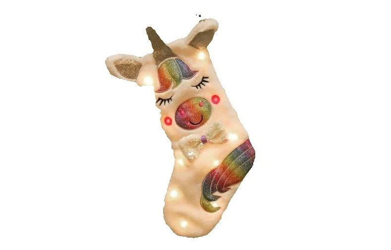 Large Unicorn Christmas Stocking for Children Christmas Gift Candy Bags Xmas Tree Ornament Hanging Sock Christmas DecorWholesale