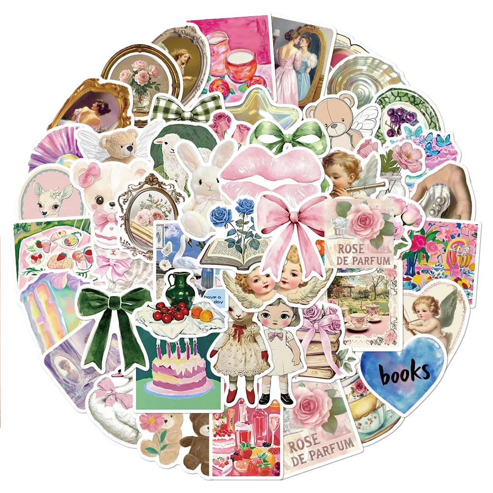 10/30/50 Uds. Pegatinas de grafiti de estilo INS para chica, calcomanías estéticas DIY para monopatín, teléfono, portátil, pegatina de grafiti de dibujos animados