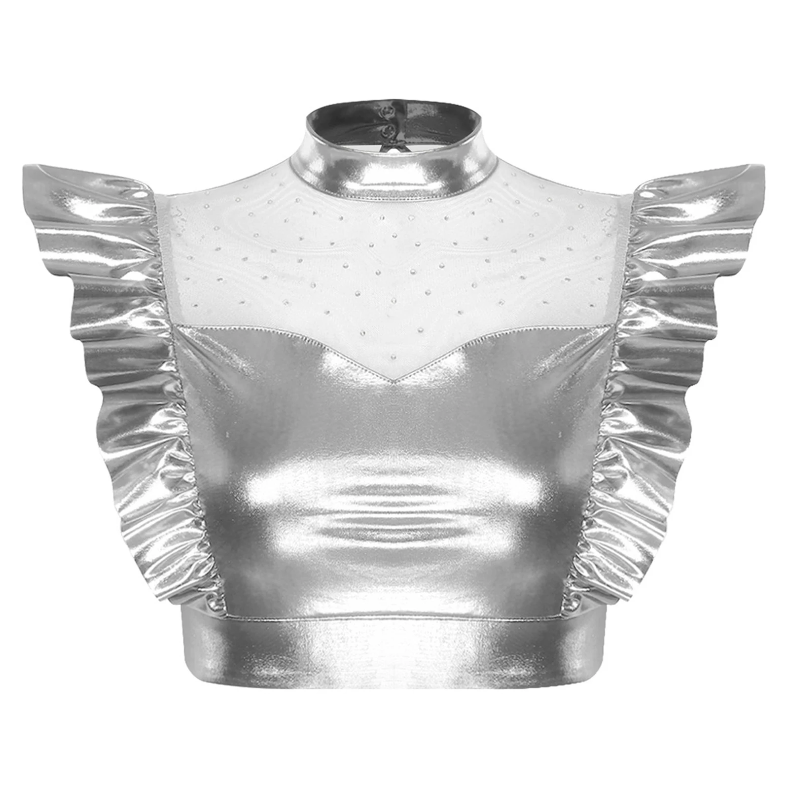 

Women Radiant Party Wear with Ruffled Trim And Body Contouring Fit Complete Sleeveless Top Jazz Streetwear for Nightlife Events