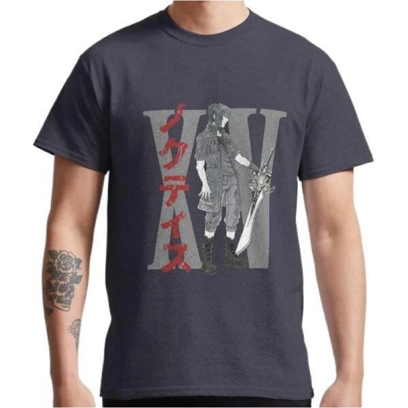 

Noctis the Fifteenth Final Fantasy Gift t shirt for RPG gamer 100% cotton printed tee Short Sleeve Graphic Clothes All size tops