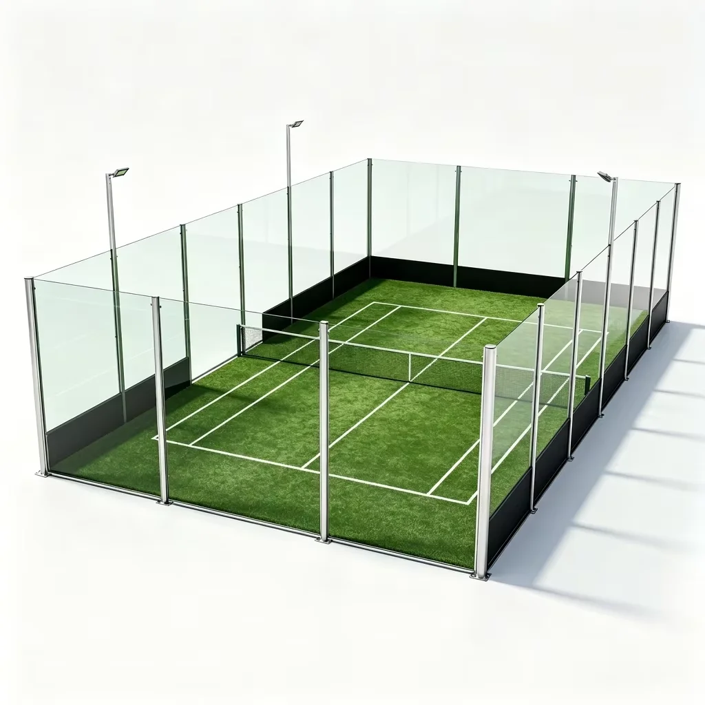 Factory Direct Supply Standard Panoramic Padel Tennis Court Hot Galvanized Steel Frame Custom Color Artificial Grass Padel