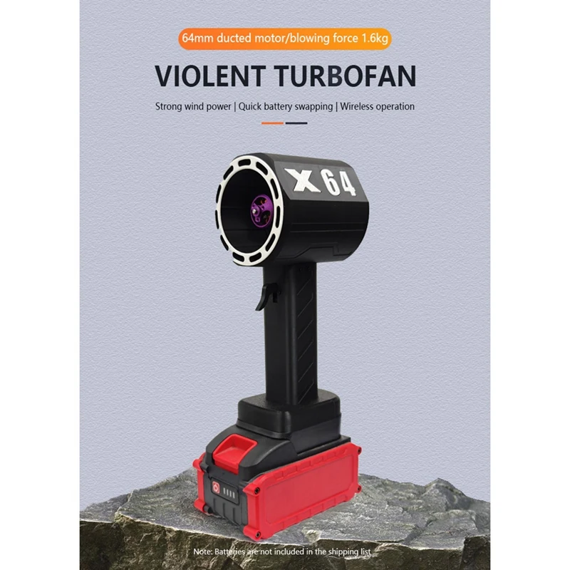 Y42A-X64 ventilador violento impulso 1.6kg handheld turbo jet ventilador 64mm motor sem escova ventilador de folhas adequado para bateria