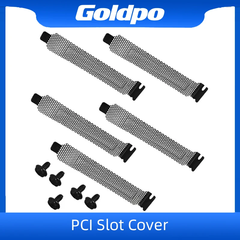 5PCS PCI Slot Cover Filter Blanking Board Cooling Fan Dust Ventilation PC Computer Case Graphics Card with Screws