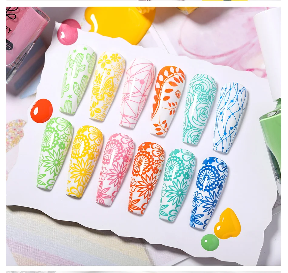 BORN PRETTY 10 ml Stempel-Nagellack, Gelb, Schwarz, Weiß, Gold, für Nagelkunst, Stempelplatten, Drucklack, DIY-Design-Lack – Detail 5