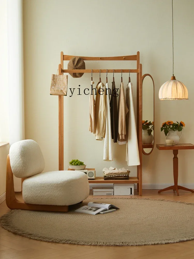 

U5.13 solid wood coat rack, bedroom corner full-length mirror integrated household room floor-to-ceiling hanger