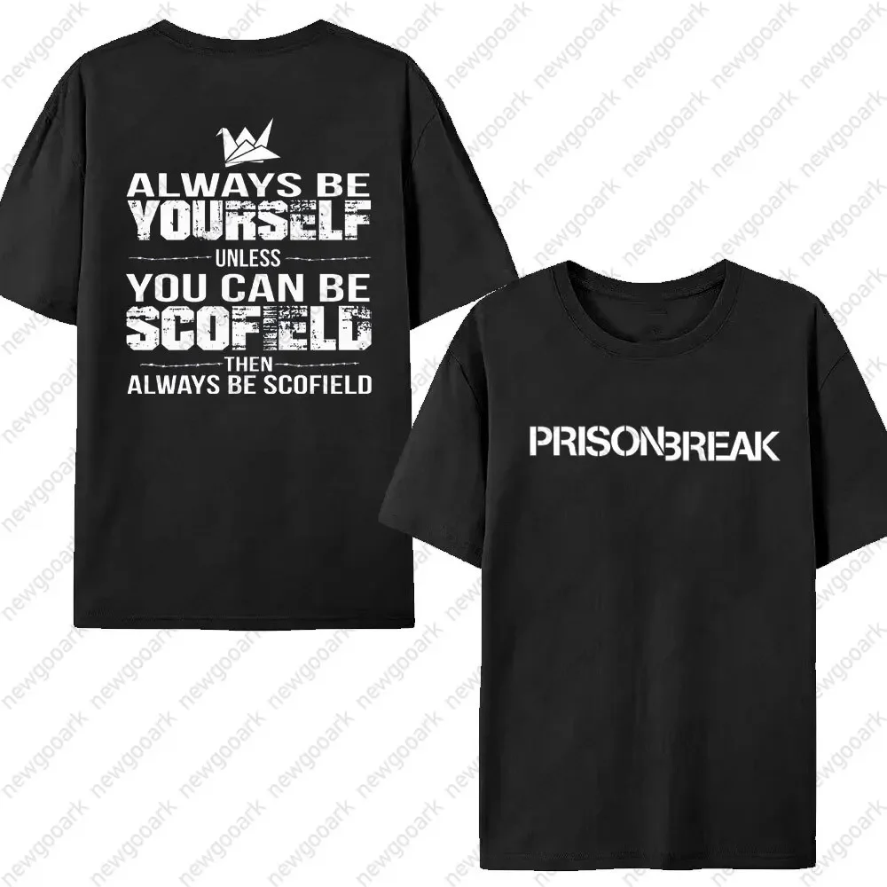 Prison Break 2 Camiseta de manga corta con cuello redondo Camiseta unisex 100% de algodón puro estampada Estilo casual y cómodo