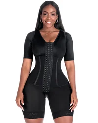 Women's Corset Bodyshaper High Compression Garment Abdomen Control Double Bodysuit Waist Trainer Open Bust Shapewear Fajas