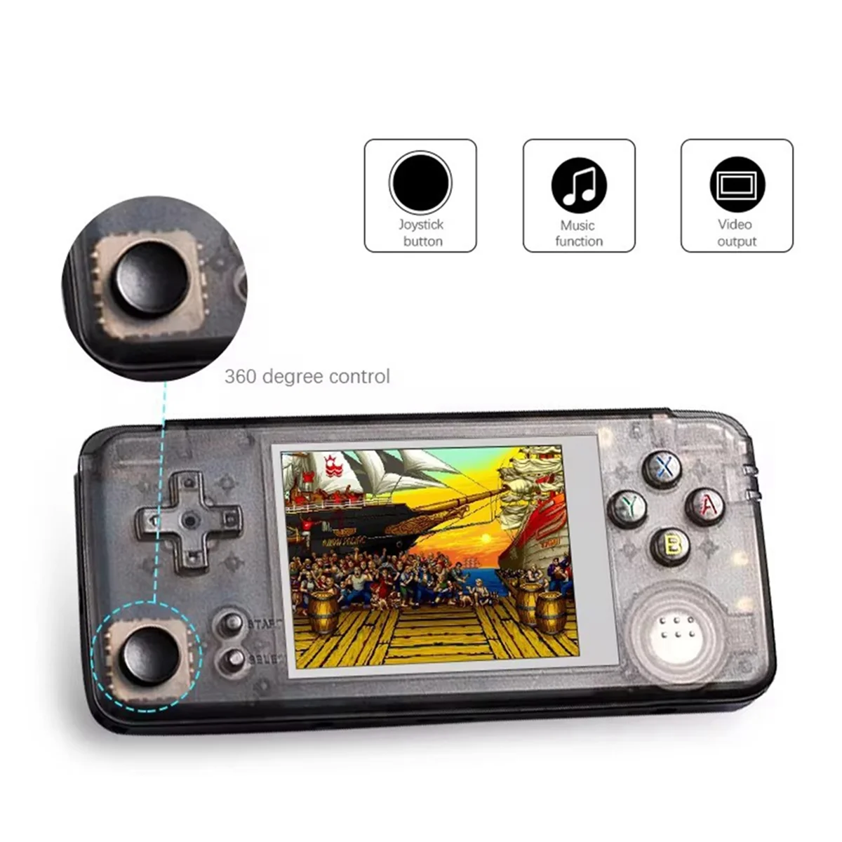 ADEGBO-verbeterde draagbare retro-gameconsole 3000 games 360-graden bedieningsjoystick