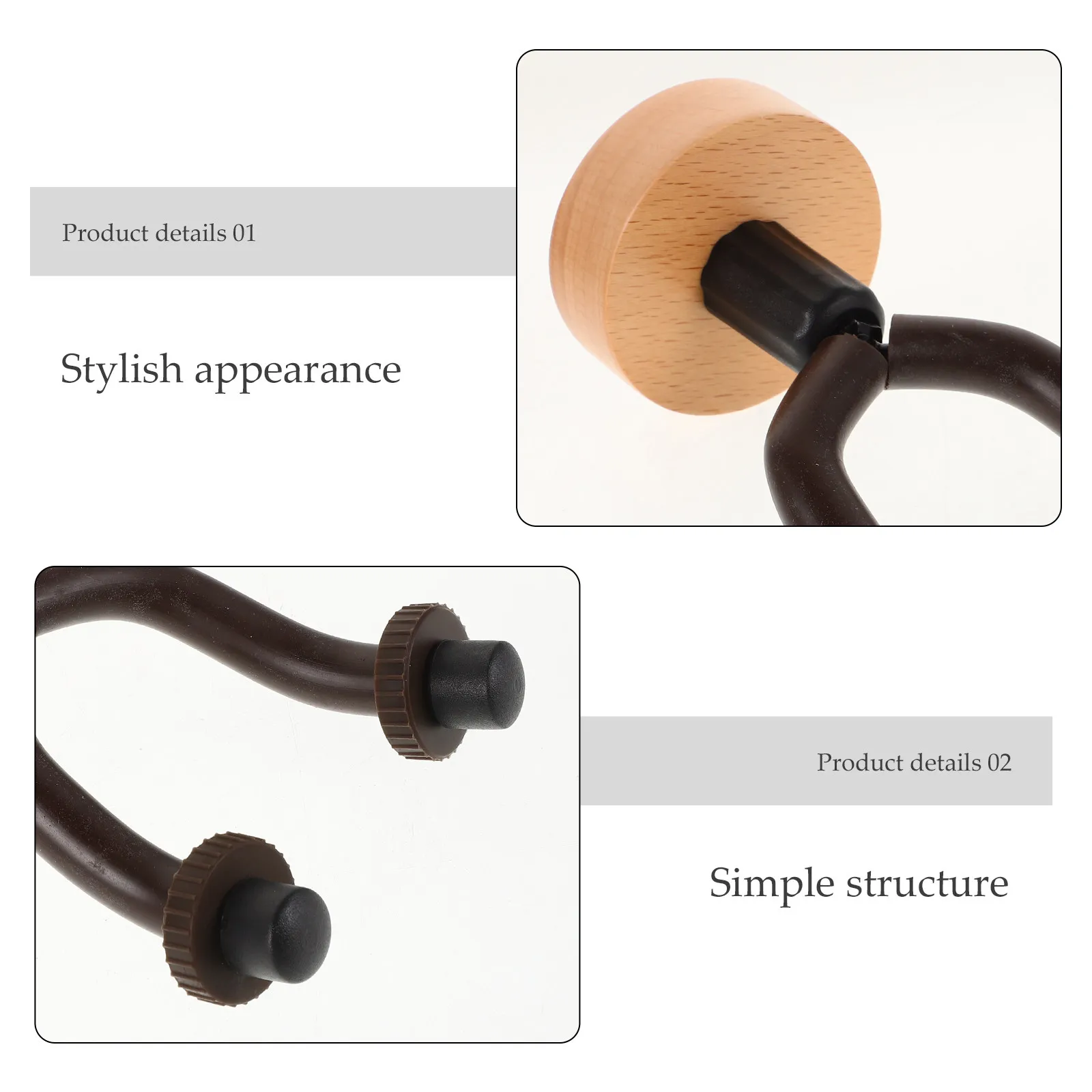 Wood Guitar Wall Mount Hanger No Damage Easy Install Space Saving Holder for Acoustic Electric Folk Guitars