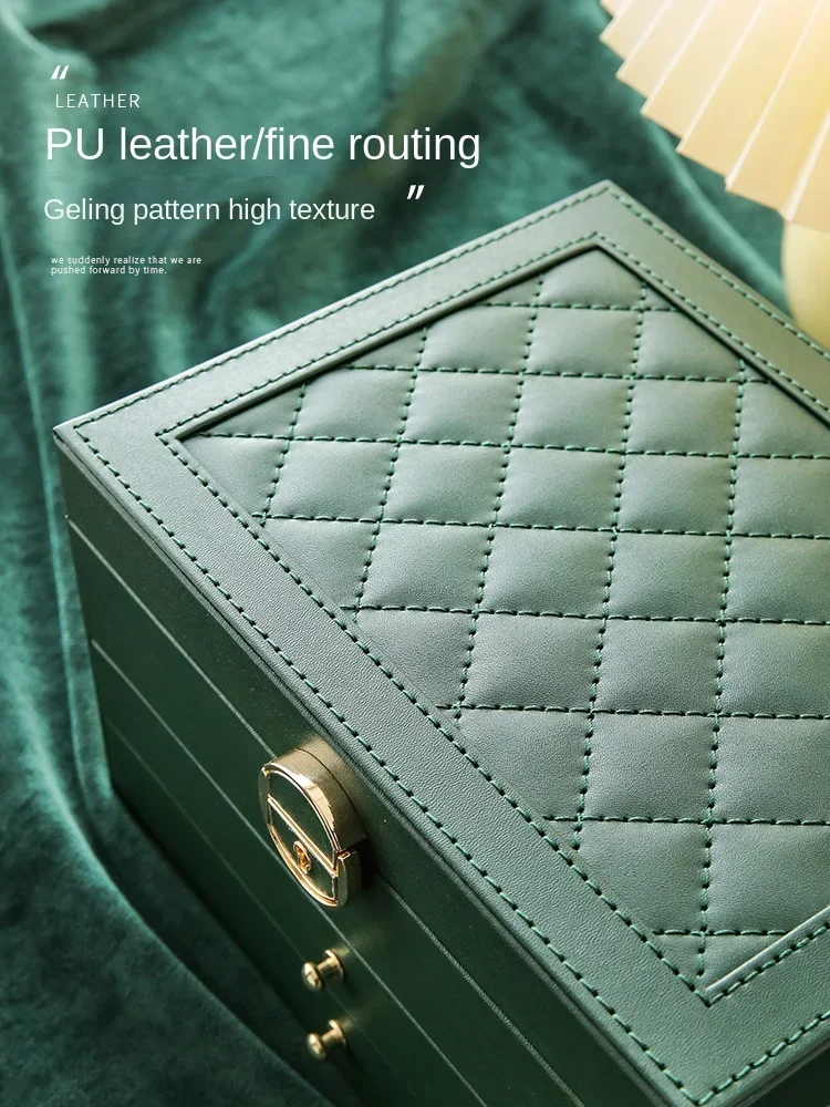 Three-layer Jewelry Storage Box for High-end Exquisite Necklaces, Earrings,Gold Jewelry and Hand Accessories with Large Capacity