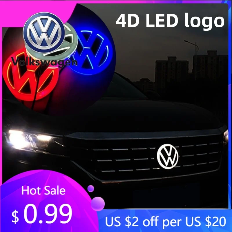 

Спойлеры Крылья 4D светодиодный автомобильный передний задний эмблем, значок света, наклейка для VW GOLF5/6 Tiguan Touran Passat Polo Golf Jetta Beetle CC B5