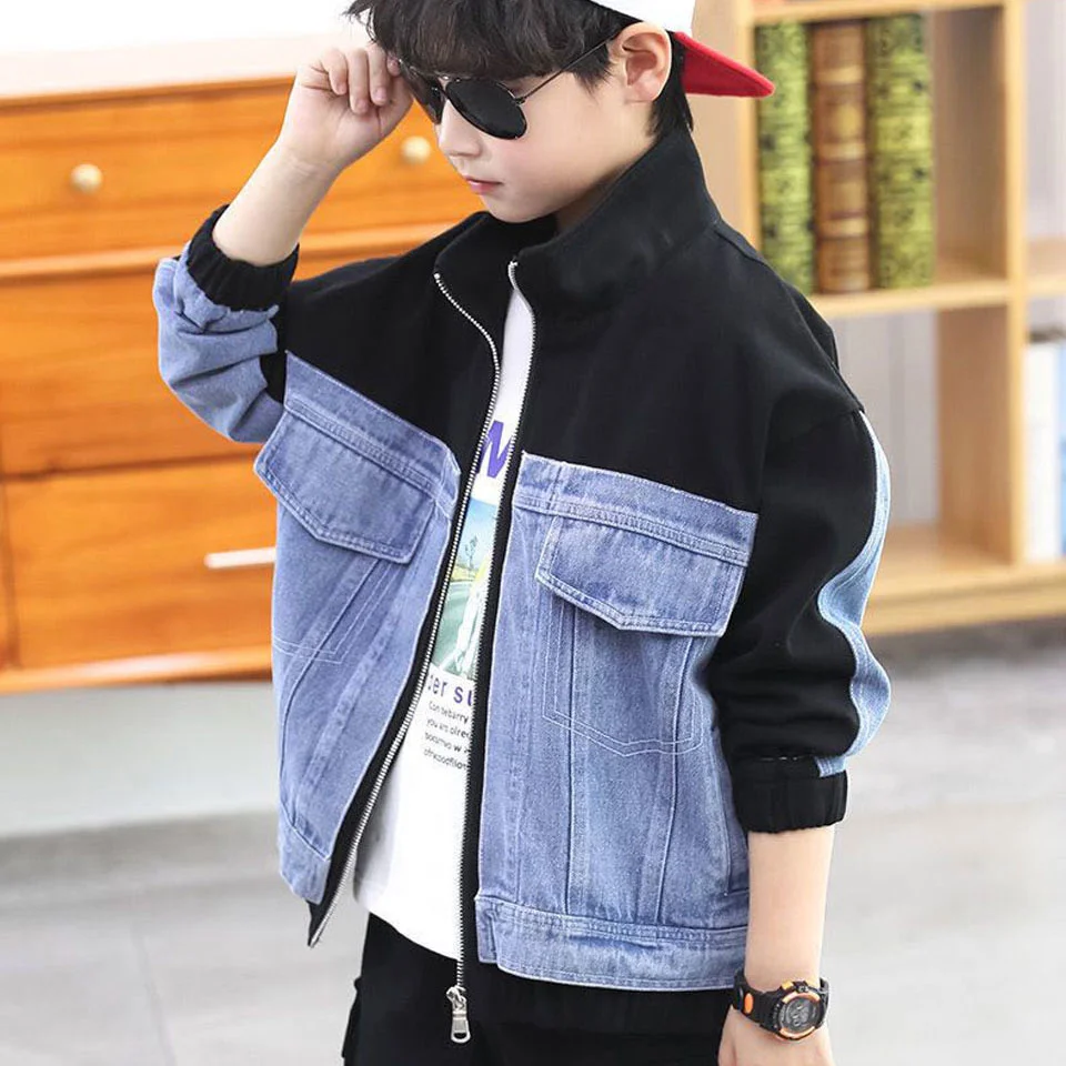 Denim Fashion 2023 Baby Boy Jackets Coat Children Spring Autumn Kids Boys Outerwear Coats For 3 4 5 6 7 8 9 10 11 12 Year Wear