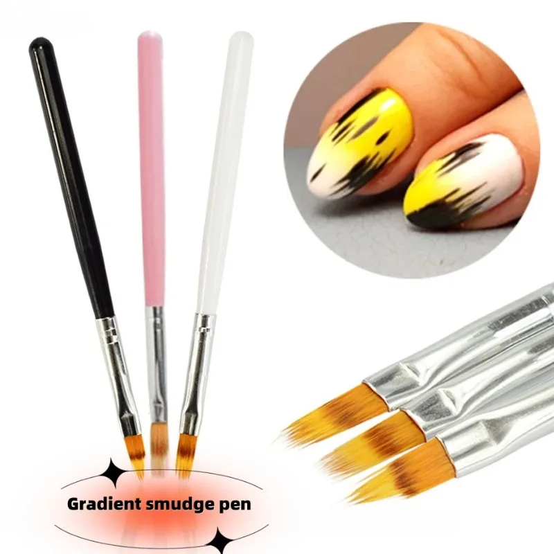 New Sweep Pen Shaped flower nail brush Gradient Smudge pen Lace plaid paint pen Nail salon nail tools