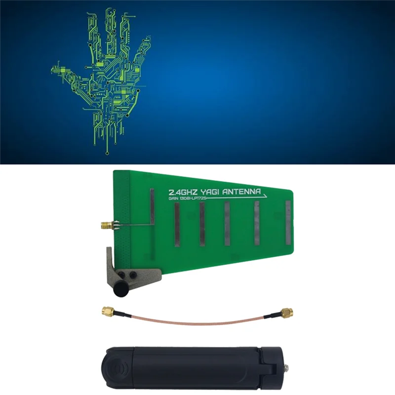 Qy-HG1725 لمحطة قاعدة واي فاي بلوتوث الطائرة بدون طيار شبكة جسر 2.4G 13Dbi Yagi هوائي اتجاهي مع مقبض