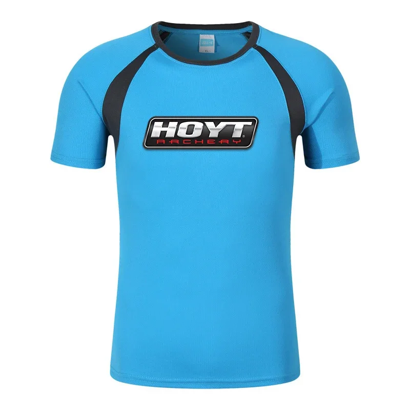 2023 Men New Hoyt Archery Spring And Summer Eight-Color Short Sleeve Comfortable Breathable Round Neck Tops Quick Dry T-shirt