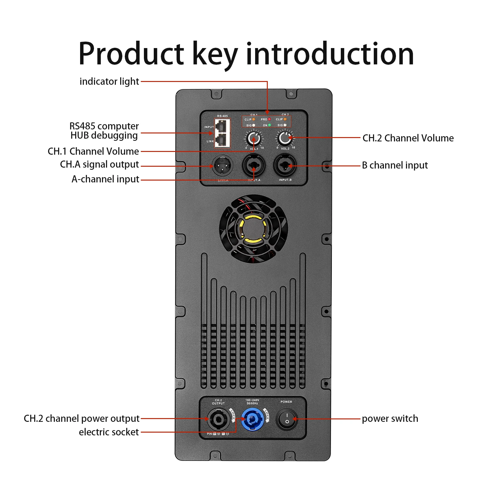 DSP1000 Professional DSP 1000W*2 Power Amplifier Module Audio Equipment Sound Amp Digital Module Plate Amplifier Board
