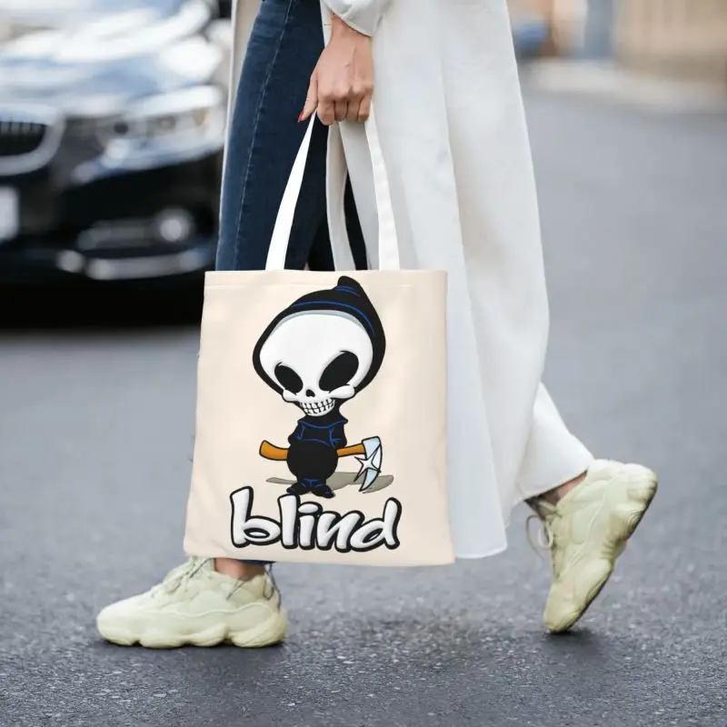 แฟชั่นตาบอด Grim Reaper ช้อปปิ้งกระเป๋าโท้ทรีไซเคิล Spitfire ร้านขายของชำ Canvas Shopper กระเป๋าสะพายไหล่