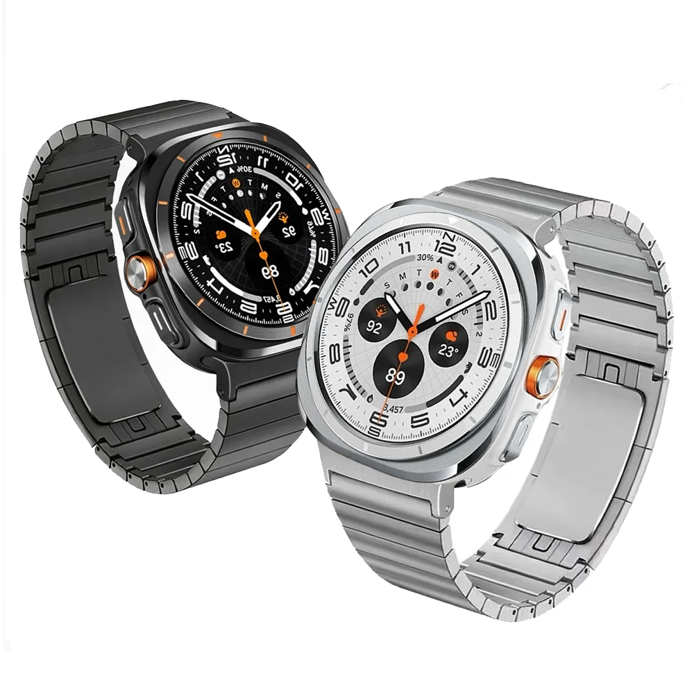 

Роскошный ремешок из нержавеющей стали для Samsung Galaxy Watch 8 Ultra 2025 47 мм, ремешок для Galaxy Watch 7 Ultra 47 мм, мужской браслет Correa