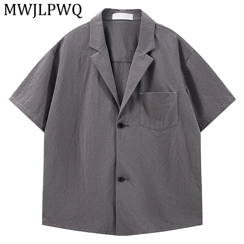 

MWJLPWQ Vintage Style Men Short Sleeve Shirts For Summer Lightweight Loose Casual Lapel Breathable Comfoable Buttoned Tops 16117