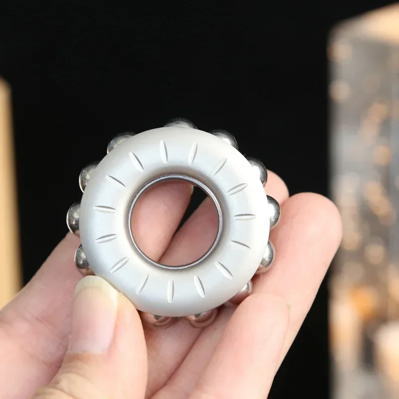 Metal Hand Fidget Spinner Ring Rotating Roller Spinning Top Tip Gyro EDC Relieve Stress Relief Reducing Toy Anti anxiety Adults