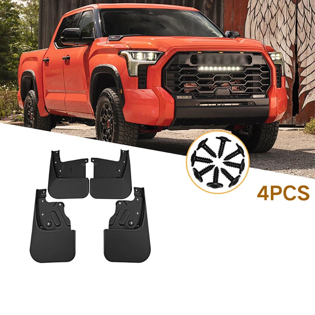 4Pcs Car Mud Flaps Splash Guards Replacement All-weather No Drilling Required Tire Flexible Mudguards Mudflaps Fender Kit