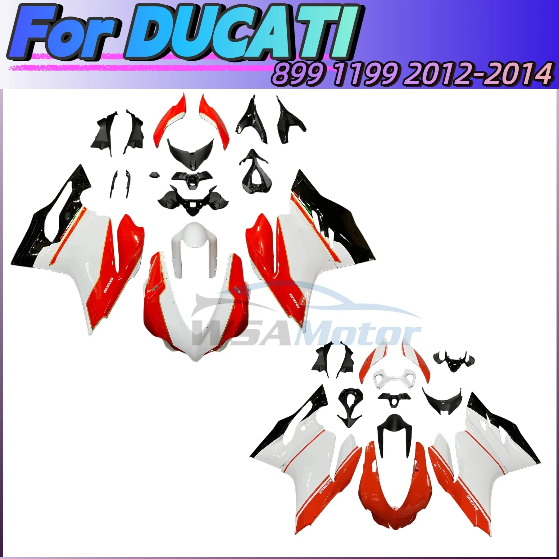 

New ABS Motorcycle Fairings Kit Fit For Ducati 899 1199 Panigale 1199S 2012 2013 2014 2015 Custom Red Black Shiny