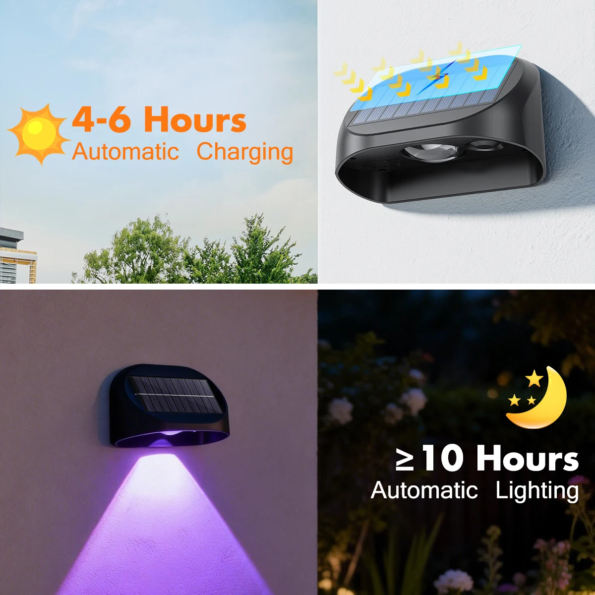 Solar Lamp Outdoor Wall Light Solar House Number Decor Light Waterproof RGB Changing Auto On Off For Garden Fence Step Path