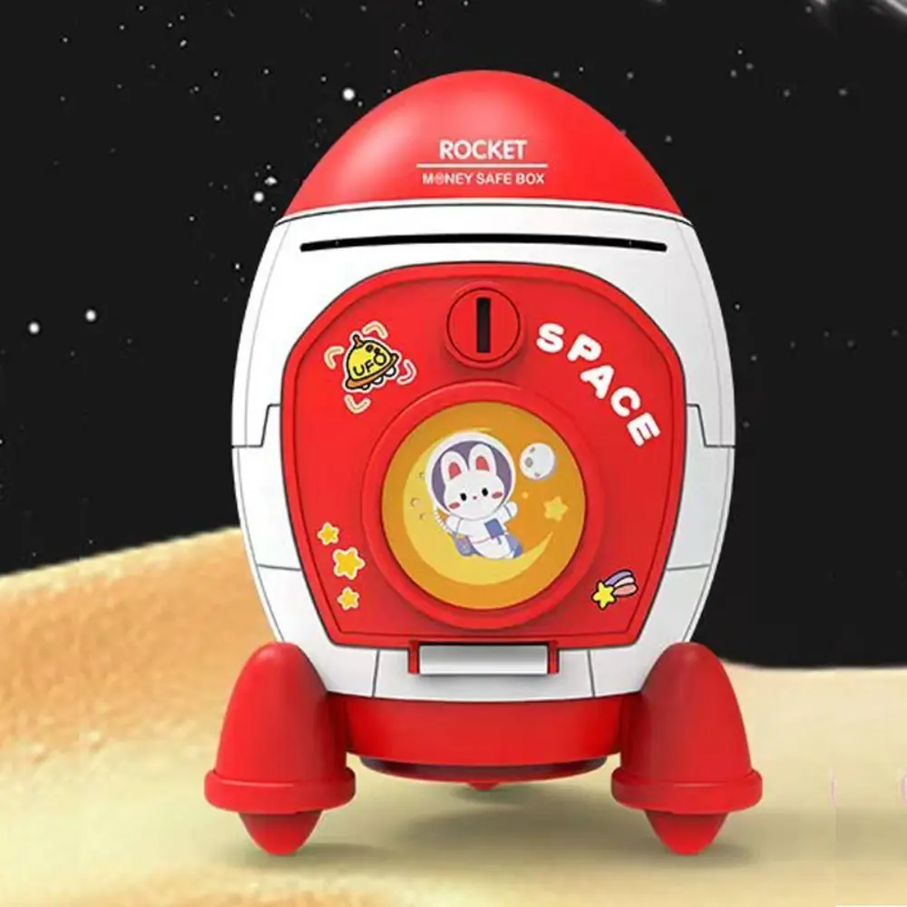 Password Lock Rocket Piggy Bank Money Box Large Capacity Electronic Bank Safe Box Durable Fingerprint Children Money Boxes