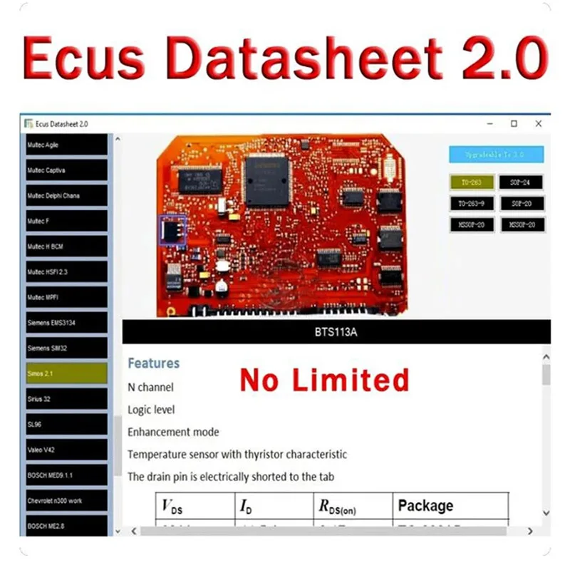 

Ecus Datasheet 2.0 Software ECU Schematic Database Including Thousands of PCB Schematics with Electronic Components of Car ECUs