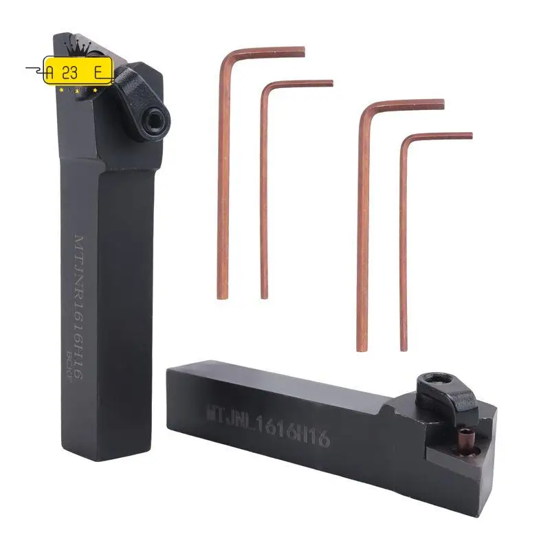 

A23E-2Pcs Mtjnl1616h16 Mtjnr1616h16 Lathe Turning Tool Holder 16X100mm For Tnmg Insert Kit 4 Wrench+2 Boring Bar Set