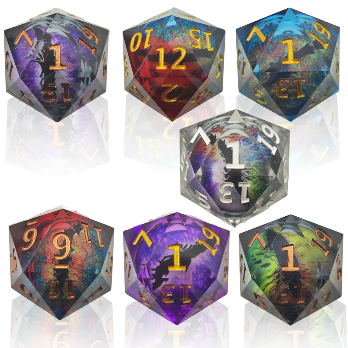35mm resin longan dice multi-sided mathematics teaching dice Cthulhu running group role-playing table game D20D12 D100 D10 D8 D6