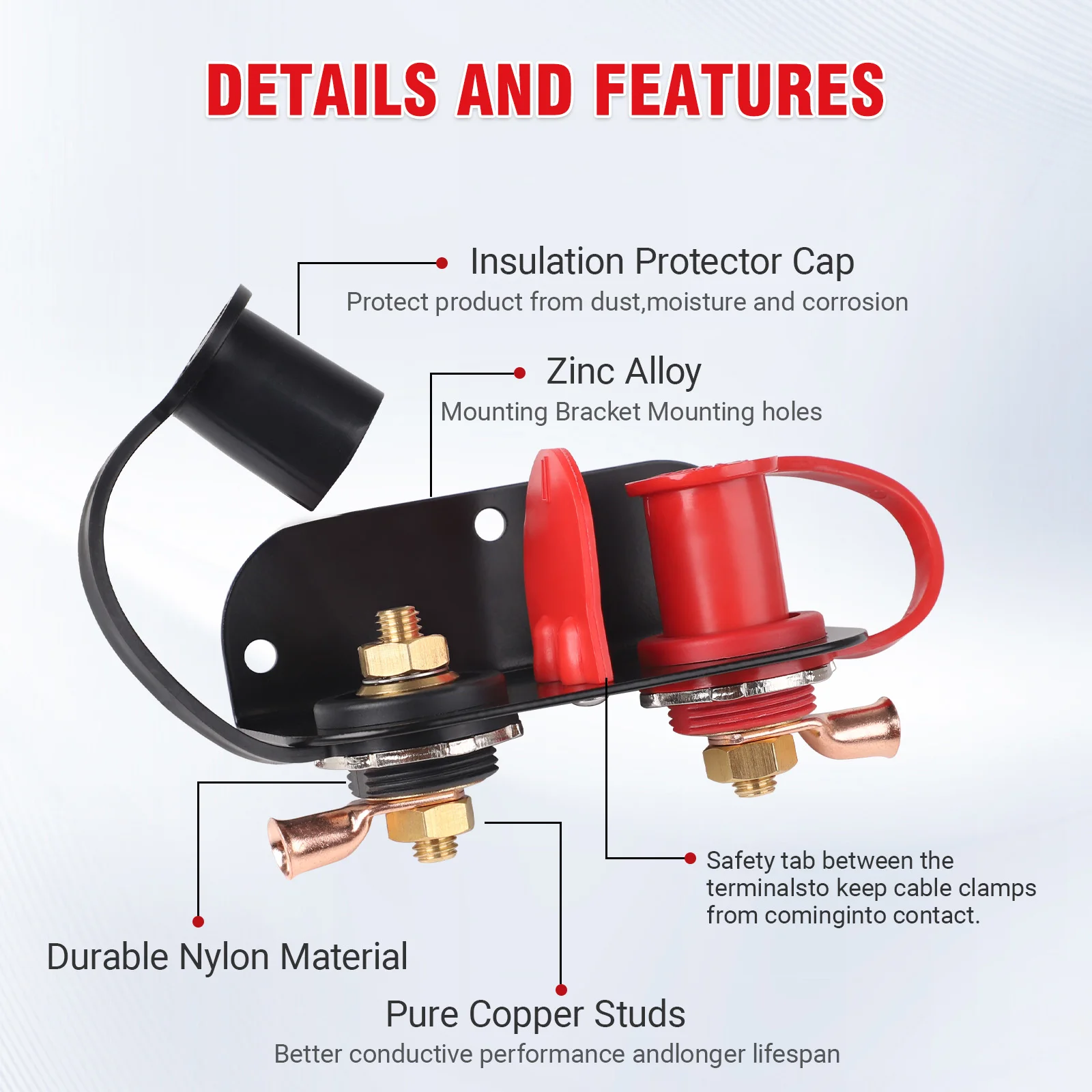 12V 250A M10 Remote Charging Tool Relocation Kit Positive & Negative Thru Panel Batterie Jump Post Terminal für Lkw Boot ATV