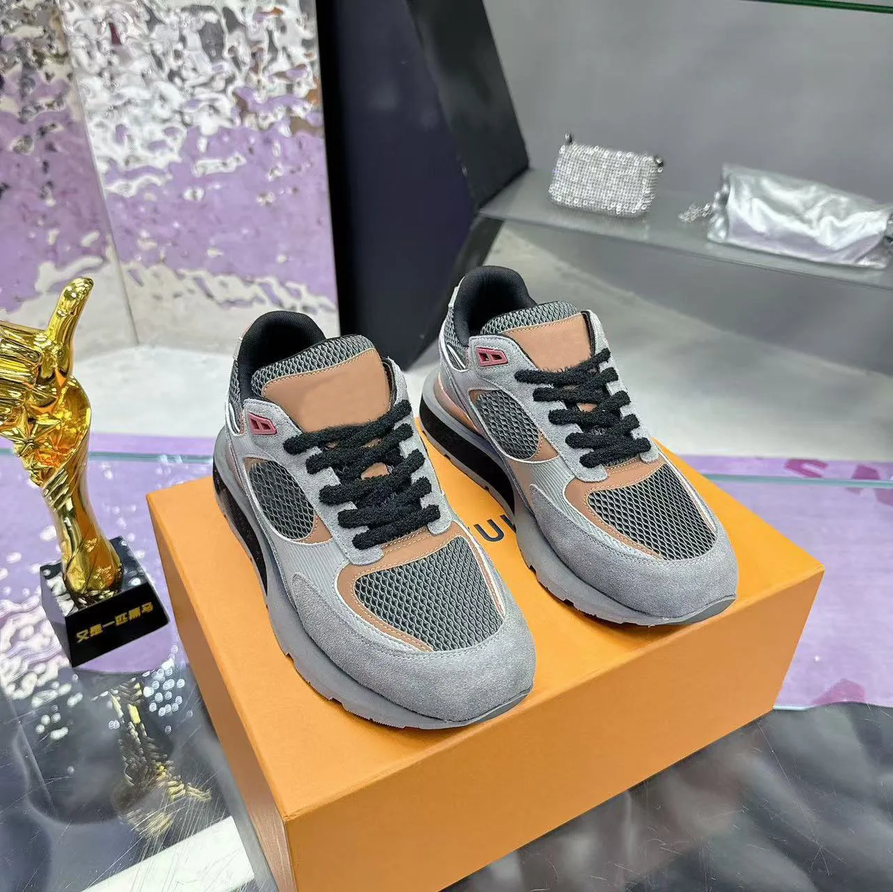 Luxe casual sneakers voor heren, laag model, ademend, lichtgewicht hardloopschoenen, comfortabel, veelzijdige 'dad' sneakers, voor dagelijks gebruik. - afbeelding 1