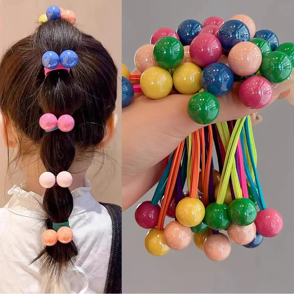 

1PC Colorful Round Ball Elastic Hair Bands Kids Hair Ropes Ties Ponytail Rubber Bands Headwear Hair Accessories Gift