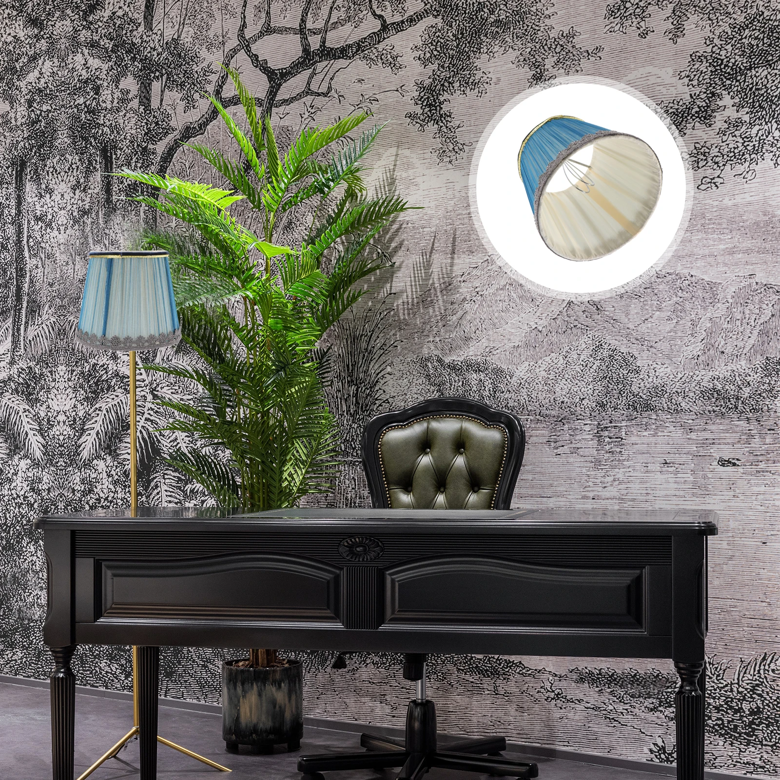 

Pleated Chiffon Lampshade Replacement Accessory Easy Install Remove Romantic Warm Atmosphere Lampshade Accessory