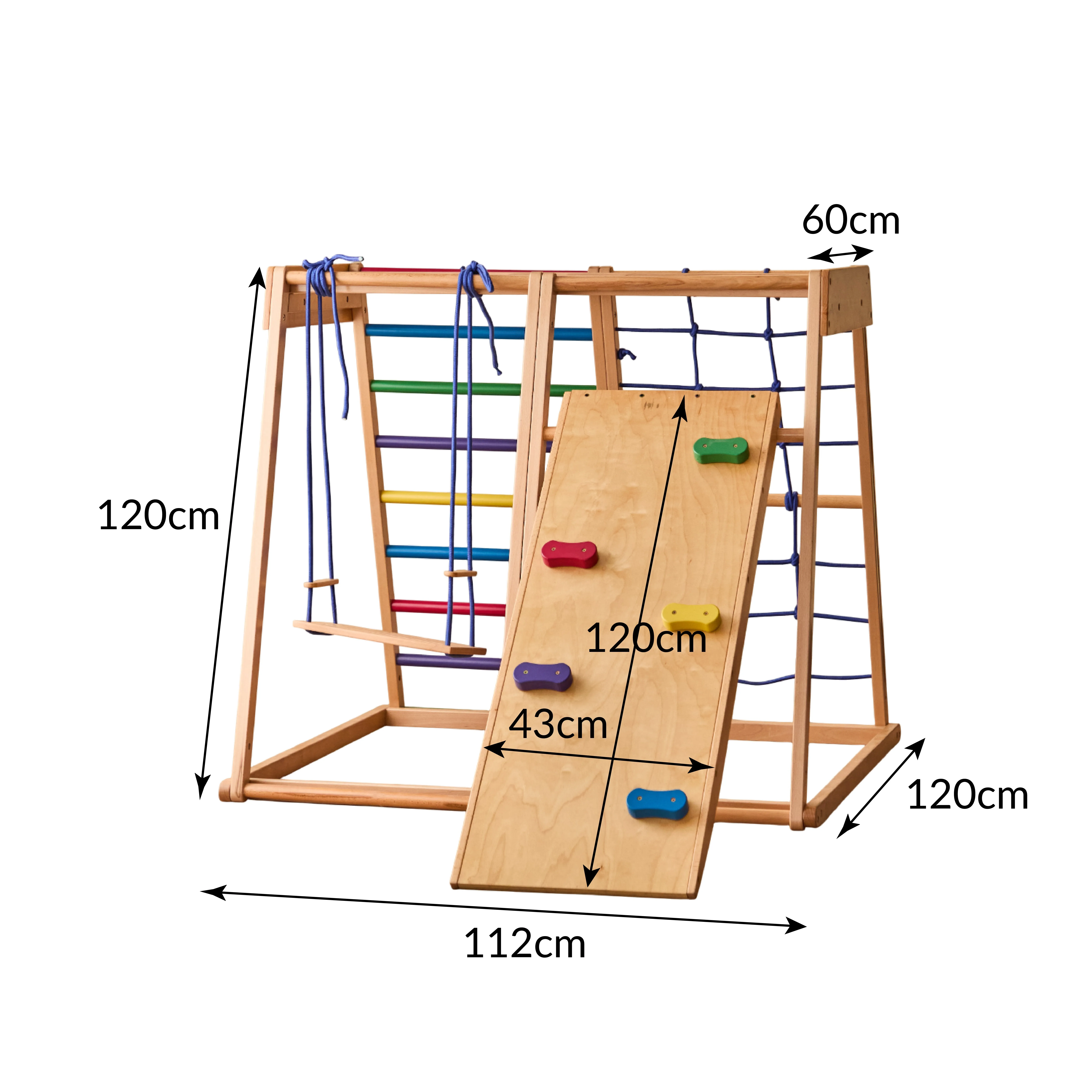 

Indoor Children's Playground Indoor Activities Climber Ladder Swing Wooden Rainbow Mountaineering Rack